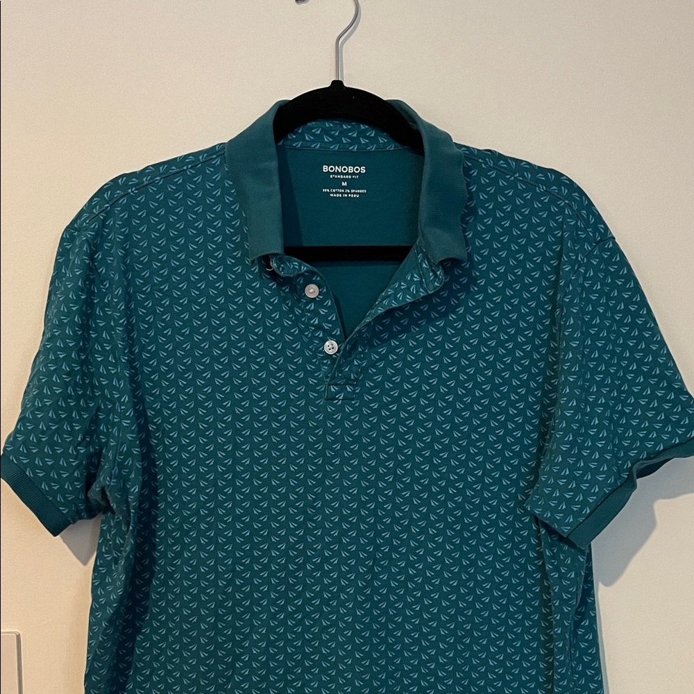 Bonobos Men's Polo in Teal Pattern